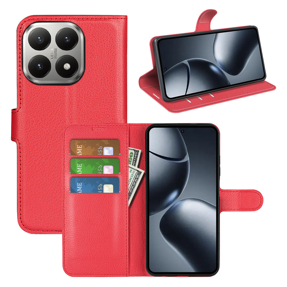 Xiaomi 15t Pro Pu Wallet Case [Red]