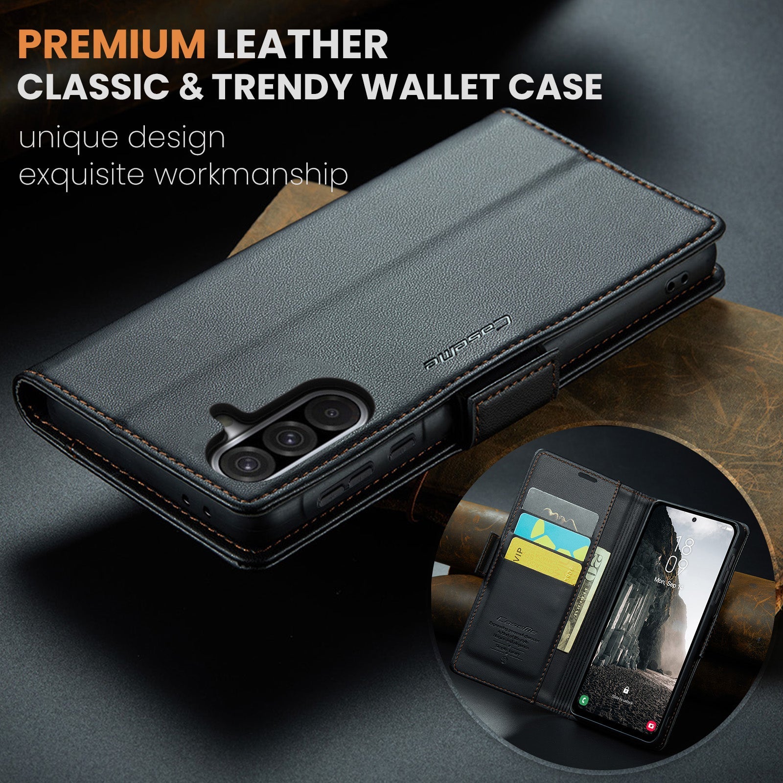 Galaxy A36 5G Pu Wallet Case [Black]