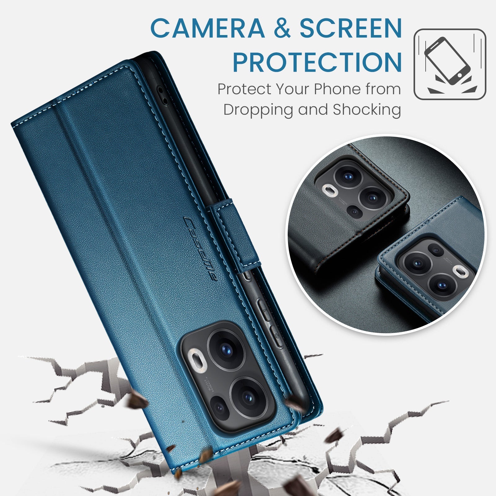 Oppo Reno 13 Pro 5G Pu Wallet Case [Navy]