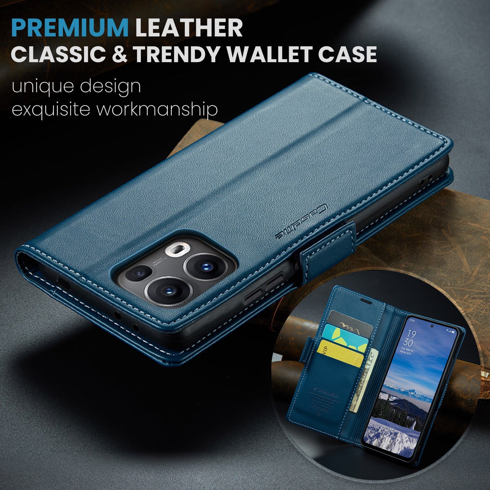 Oppo Reno 13 Pro 5G Pu Wallet Case [Navy]