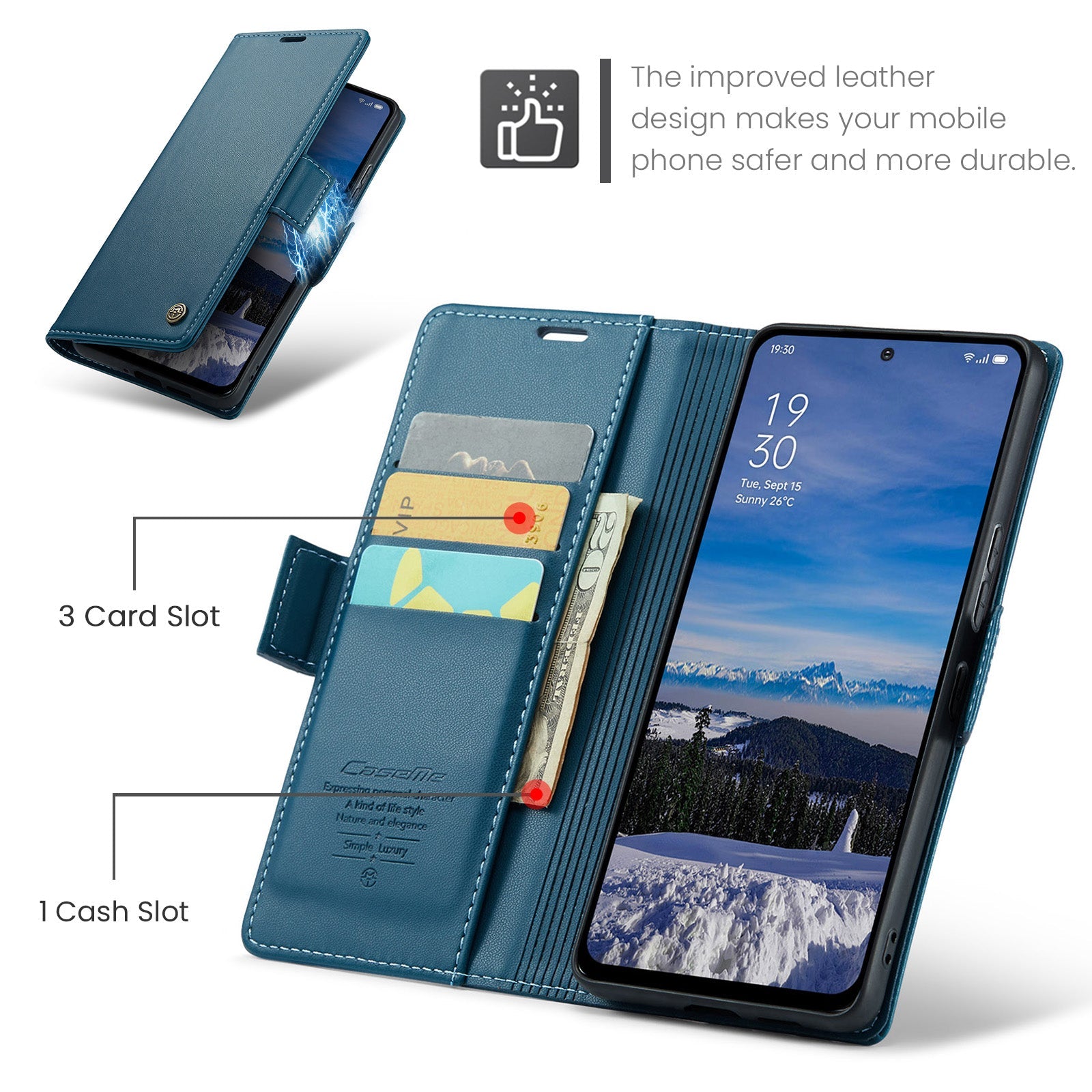 Oppo Reno 13 Pro 5G Pu Wallet Case [Navy]