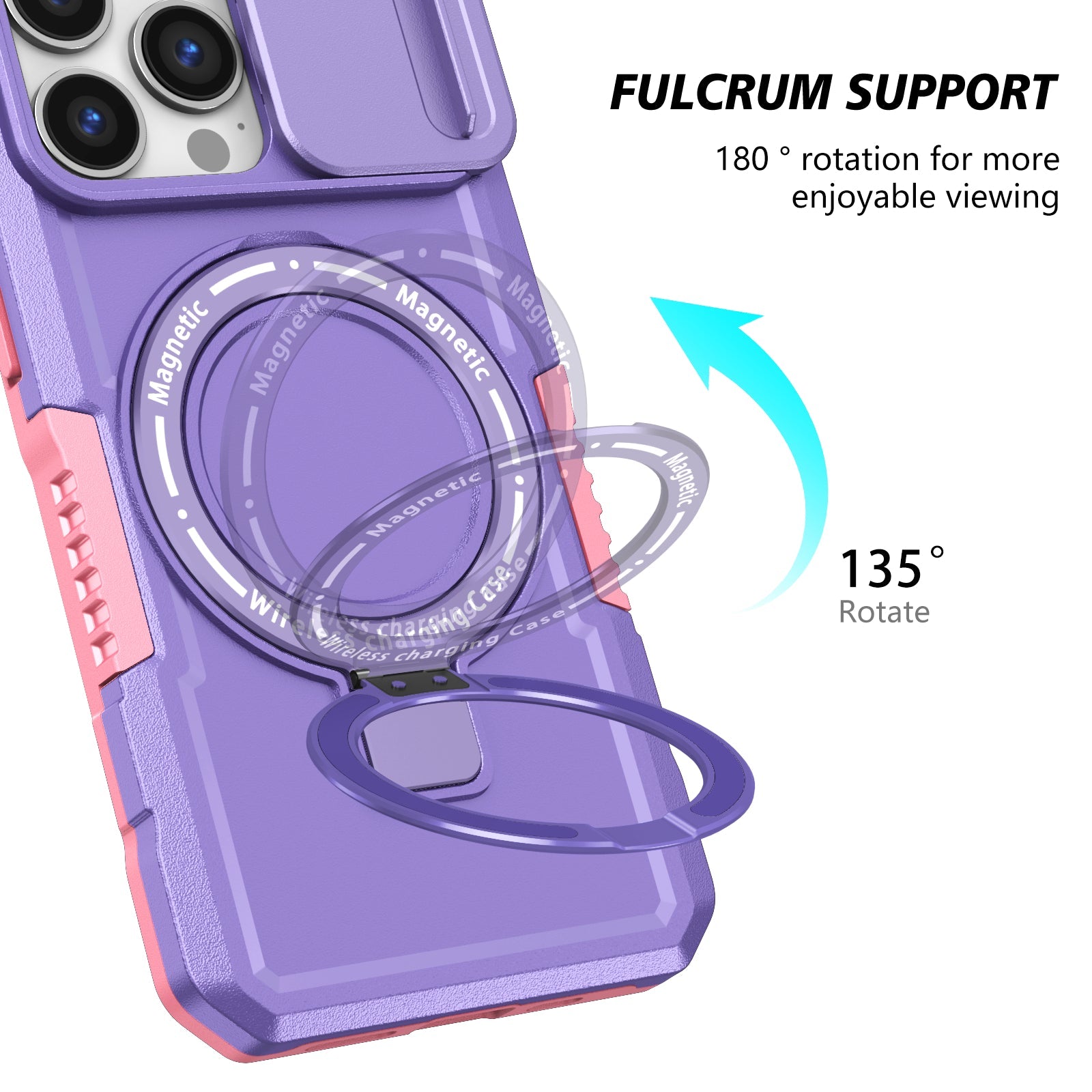 Iphone 13 Pro Magsafe Sliding Cover Case [Purple]