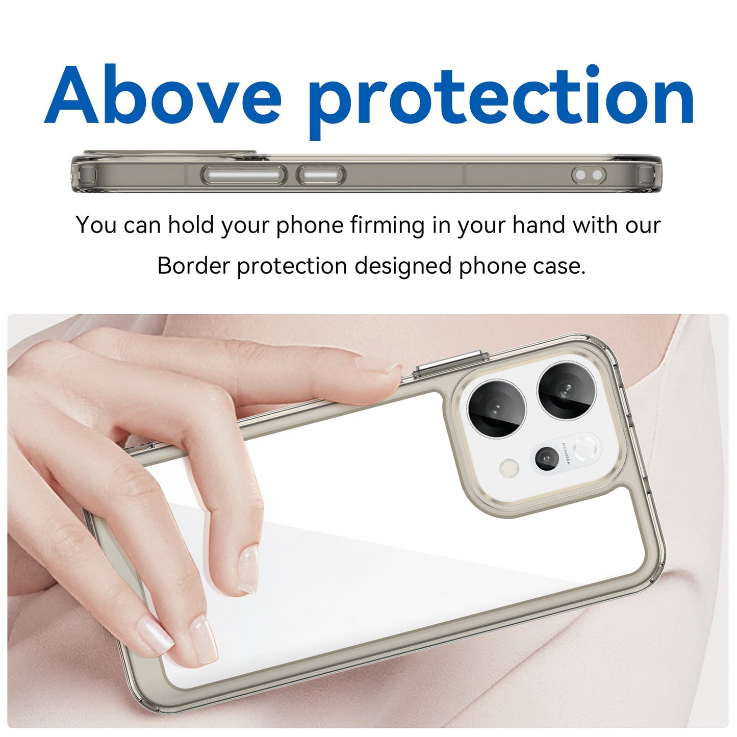 Oppo Reno 14 5G Soft Gel Case [Clear Grey]