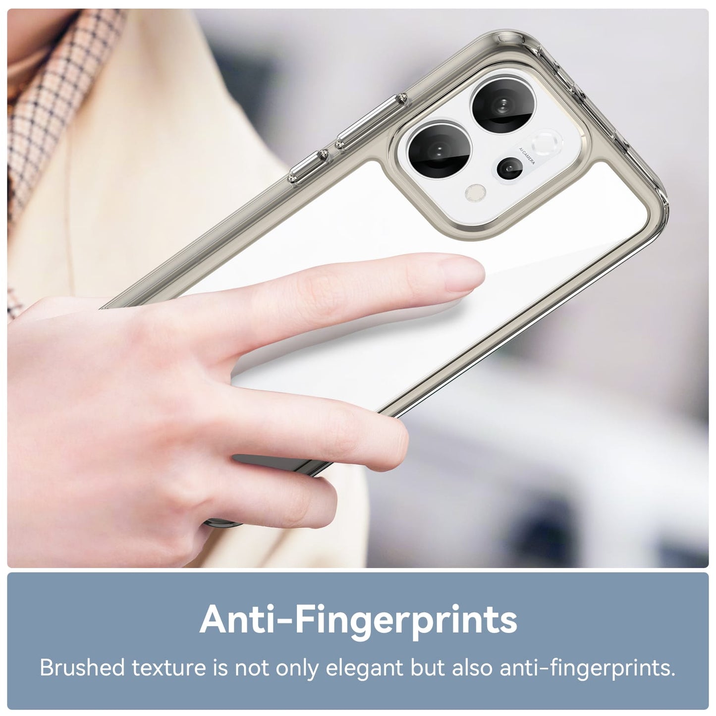 Oppo Reno 14 5G Soft Gel Case [Clear Grey]