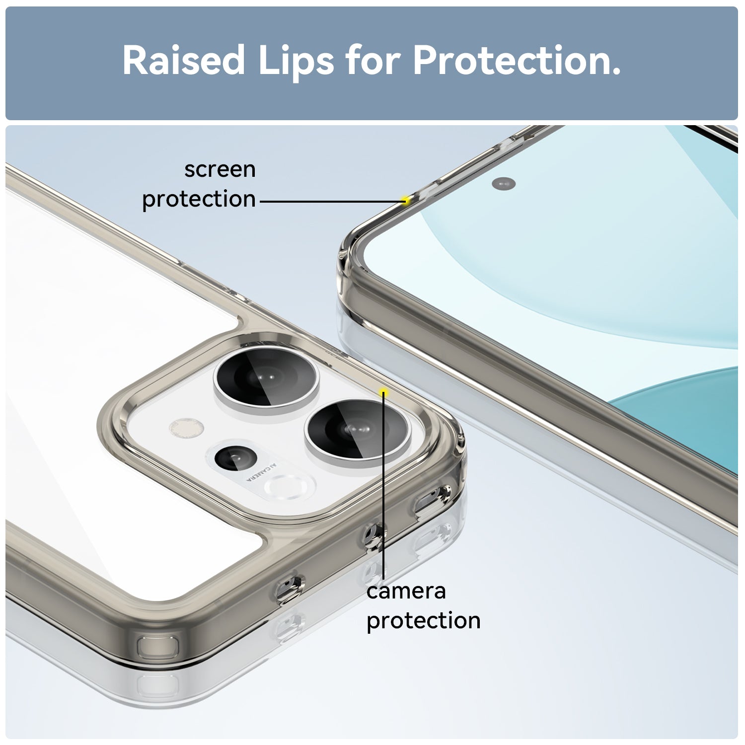 Oppo Reno 14 5G Soft Gel Case [Clear Grey]