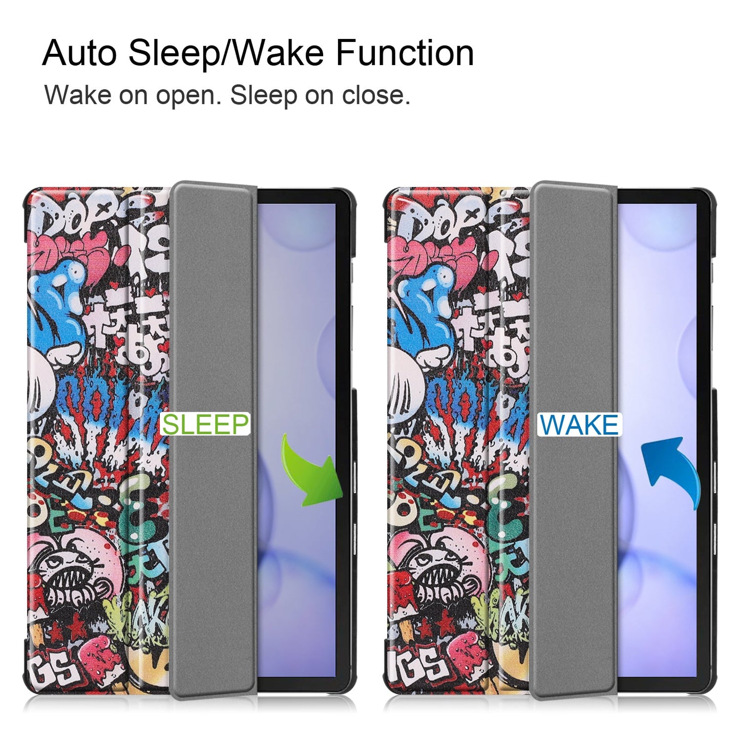 Galaxy Tab S6 T860 Designer Tri-Fold Case [Graffiti]