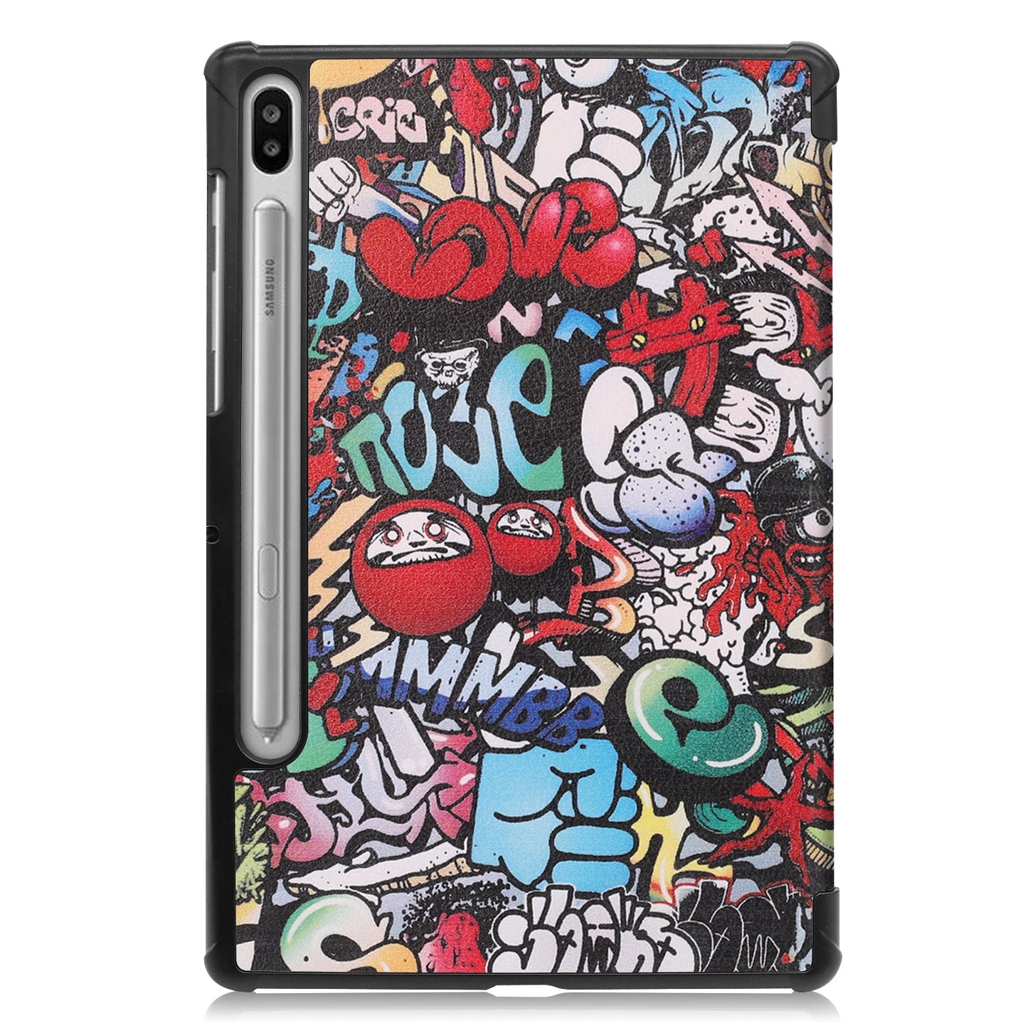Galaxy Tab S6 T860 Designer Tri-Fold Case [Graffiti]