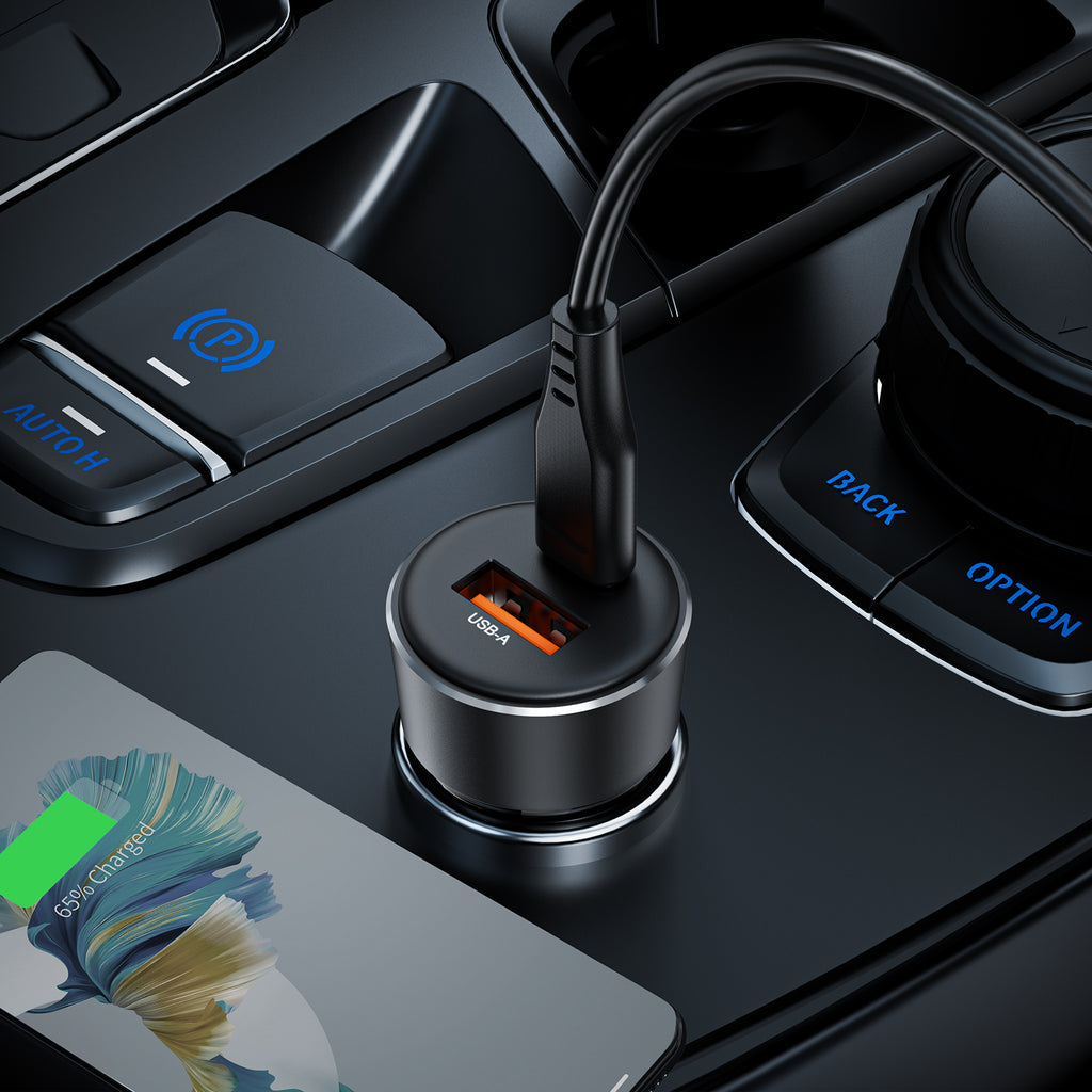 Acefast 60W PD+QC Super Fast Car Charger w/ Metallic & Transparent Body (B12)
