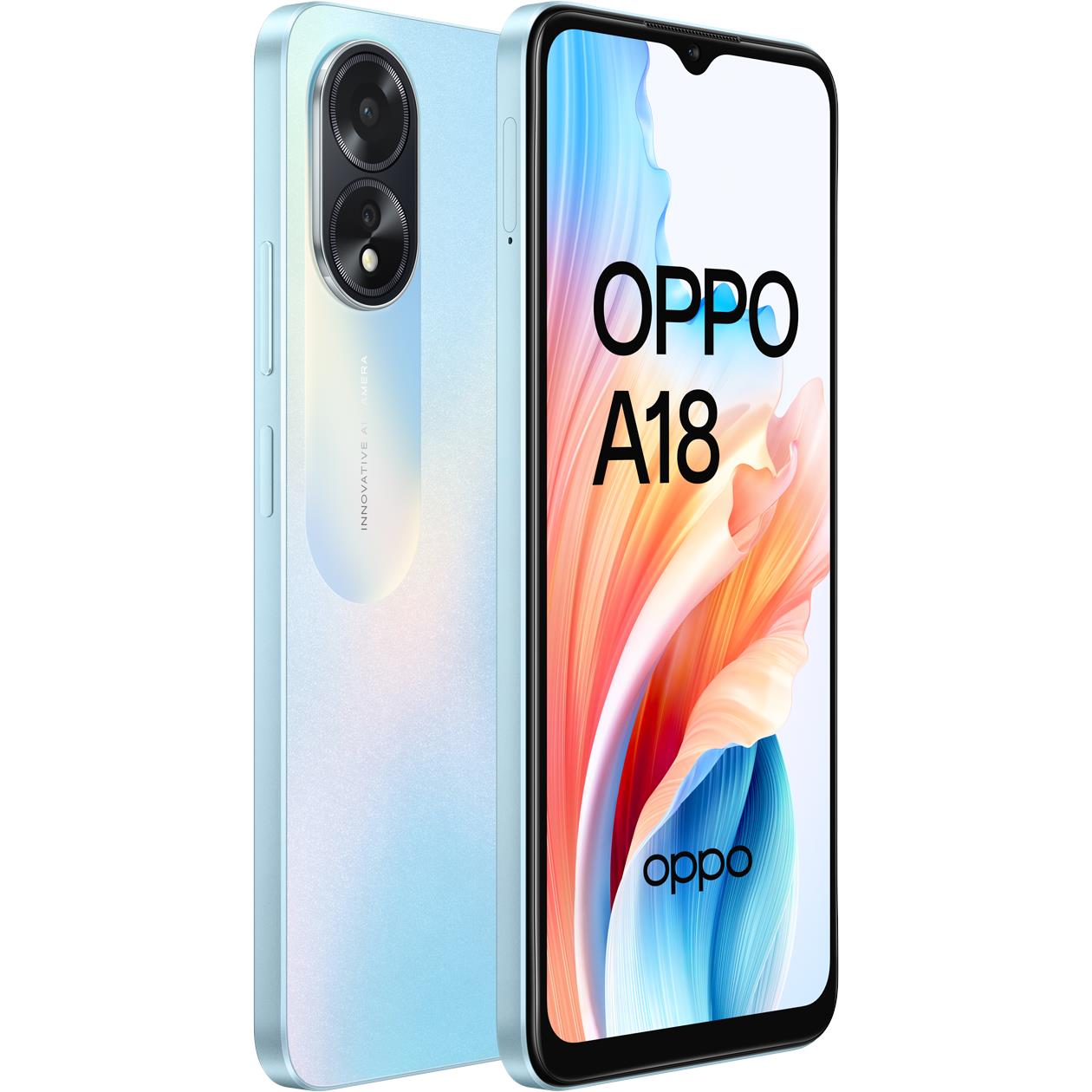 OPPO A18 Mobile Phone [128GB / 4GB RAM Glowing Blue]