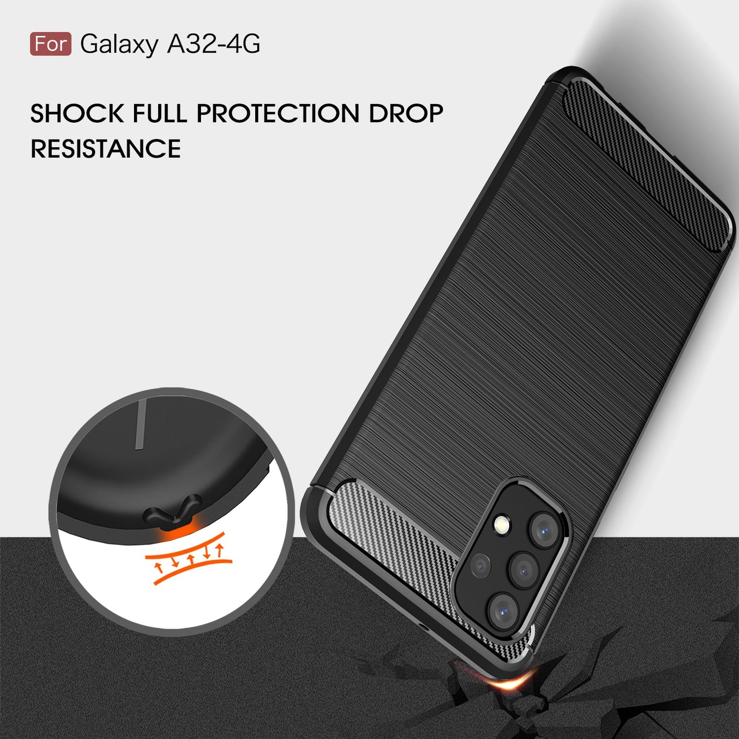 Galaxy A32 4g Carbon Fibre Case [Black]