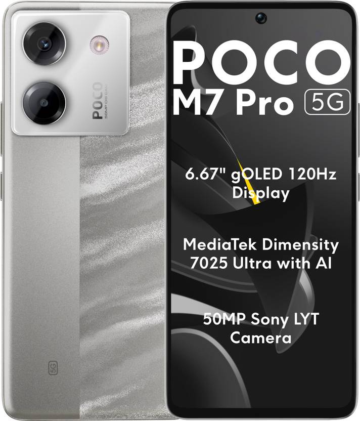 POCO M7 Pro 5G Mobile Phone Global Version [ 256GB / 8GB RAM - Silver ]