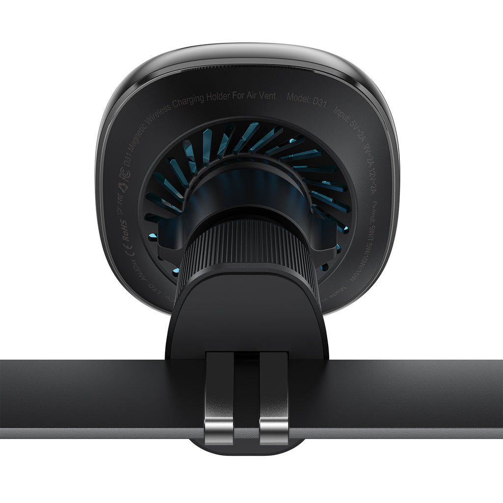 Acefast 15W Magnetic Wireless Charging Air Vent Phone Holder w/ Ring Light, Cooling Vents (D31)