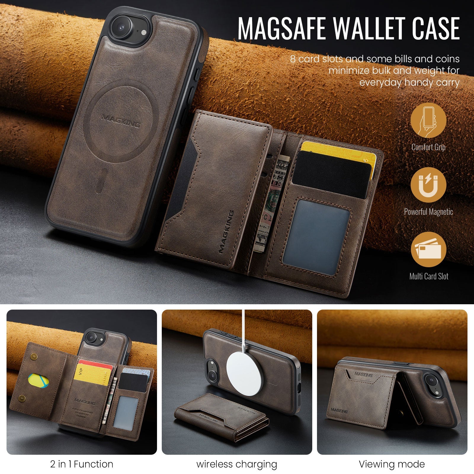 Iphone 16E Magsafe Wallet [Coffee]