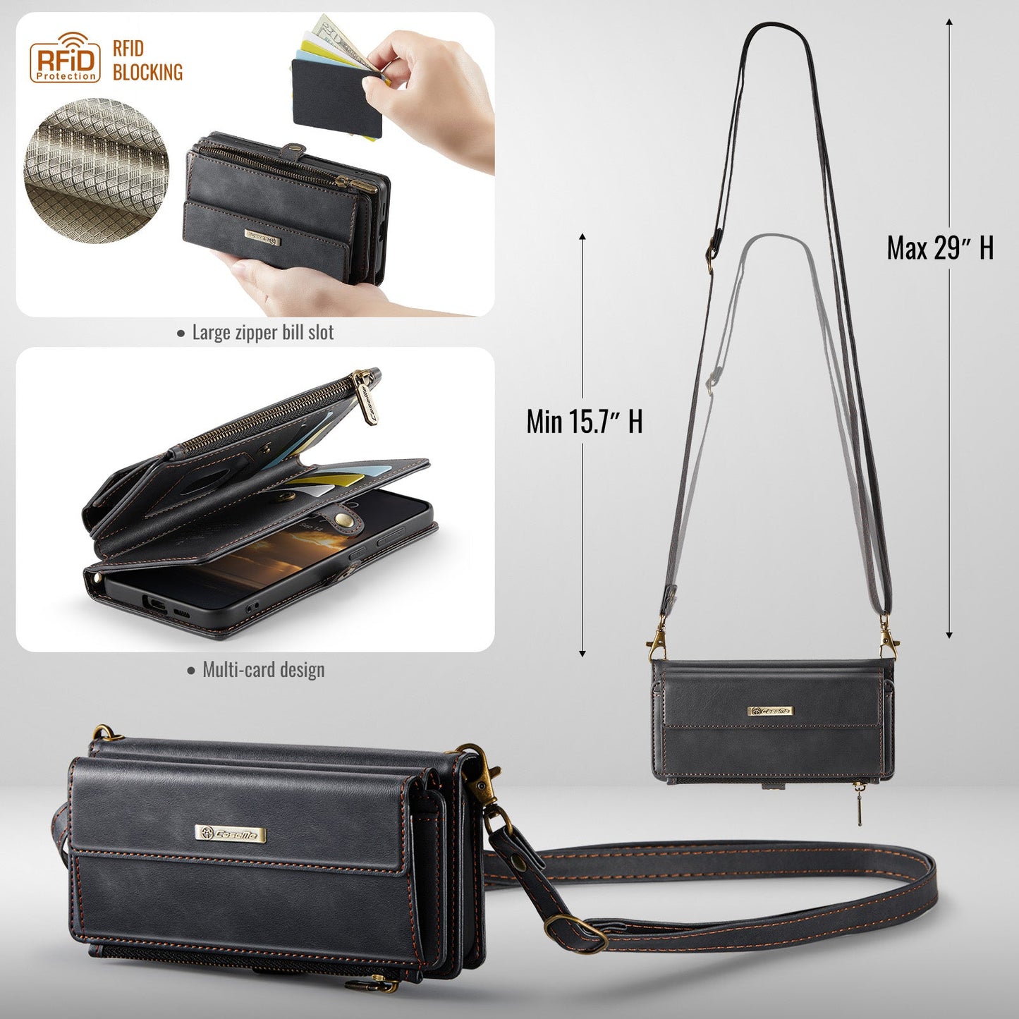 Samsung Galaxy S23 Plus Crossbody Wallet [Black]