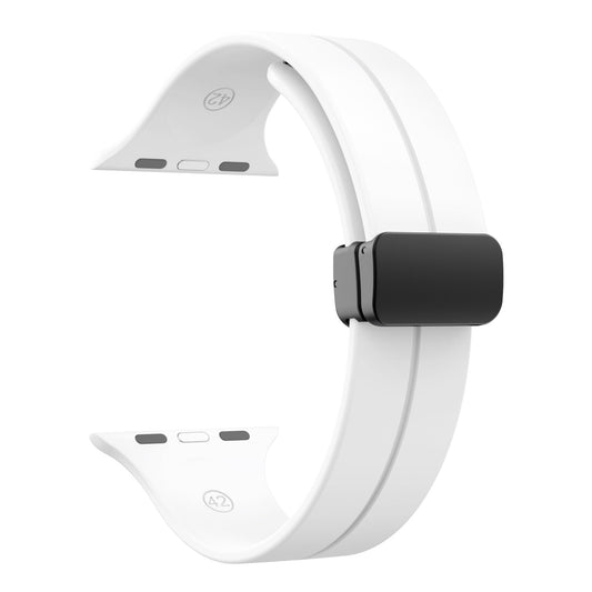 Magnetic Silicone Band for Apple Watch 44mm/45mm/46mm/49mm [White]