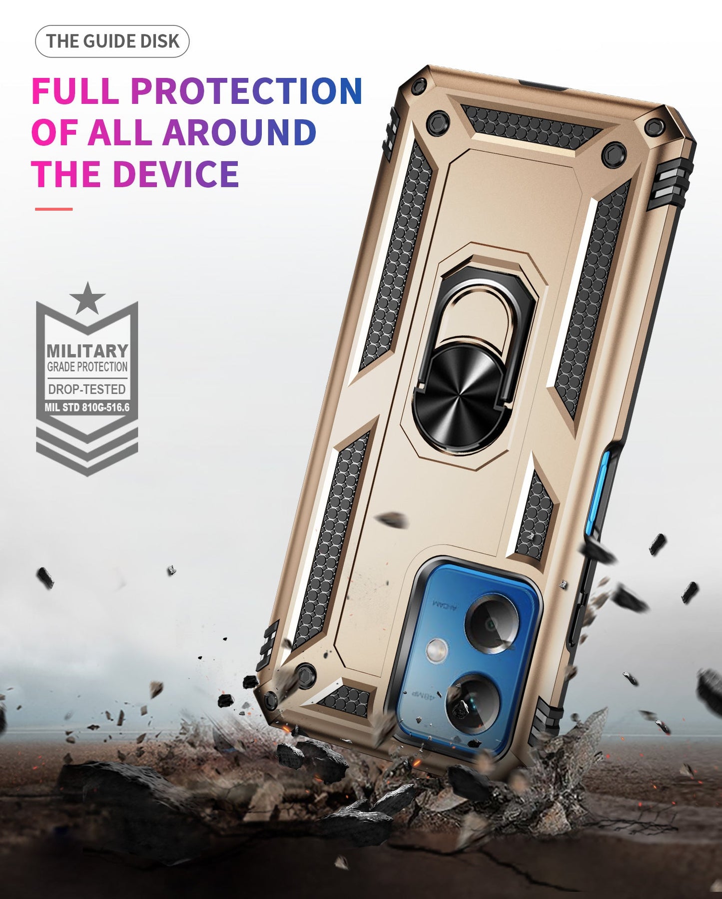 Xiaomi Redmi Note 12 Pro 5G Military Armour Ring Case [Gold]