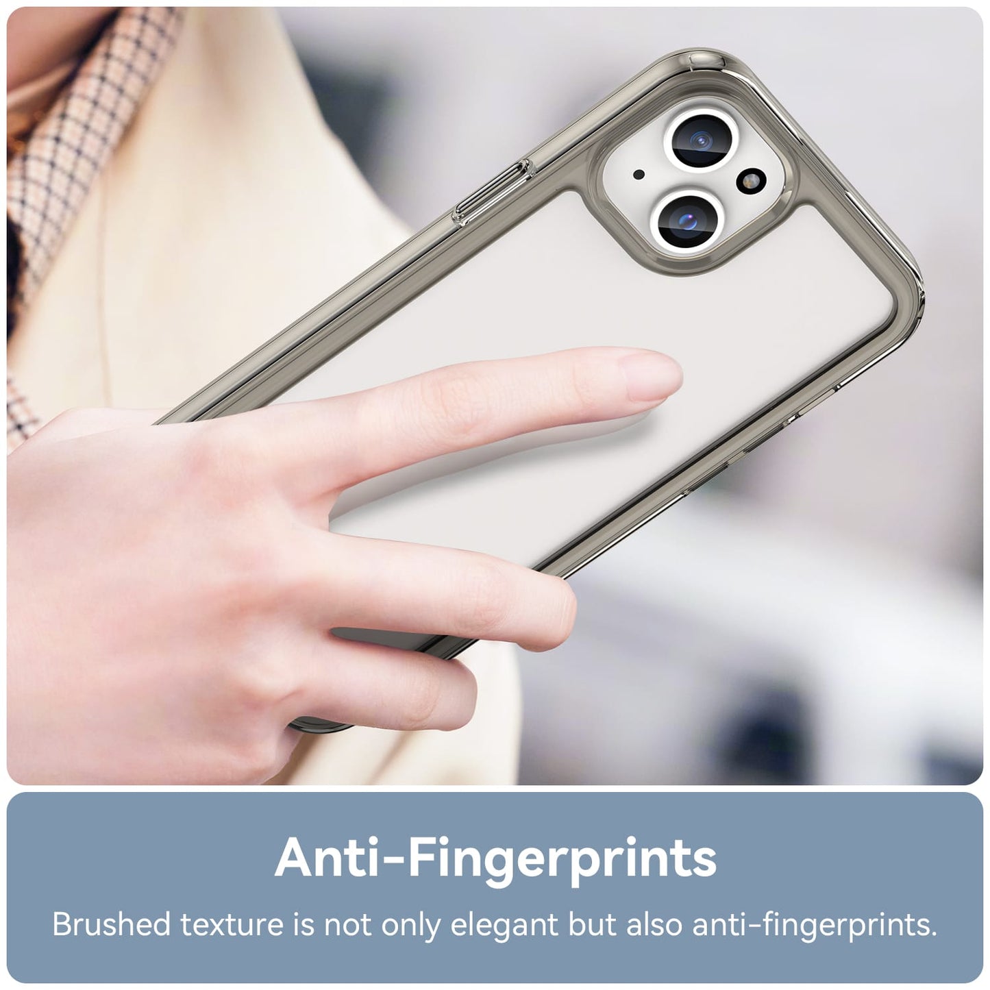 Iphone 15 Plus Soft Gel Case [Clear Grey]