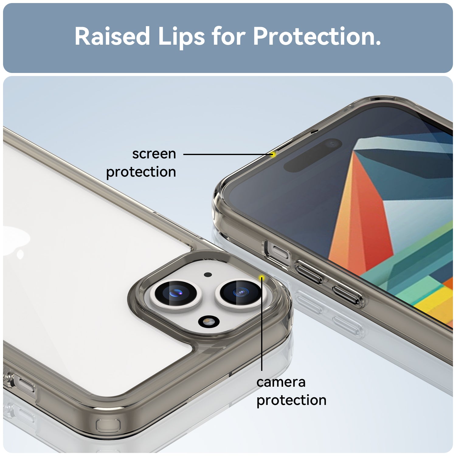Iphone 15 Plus Soft Gel Case [Clear Grey]