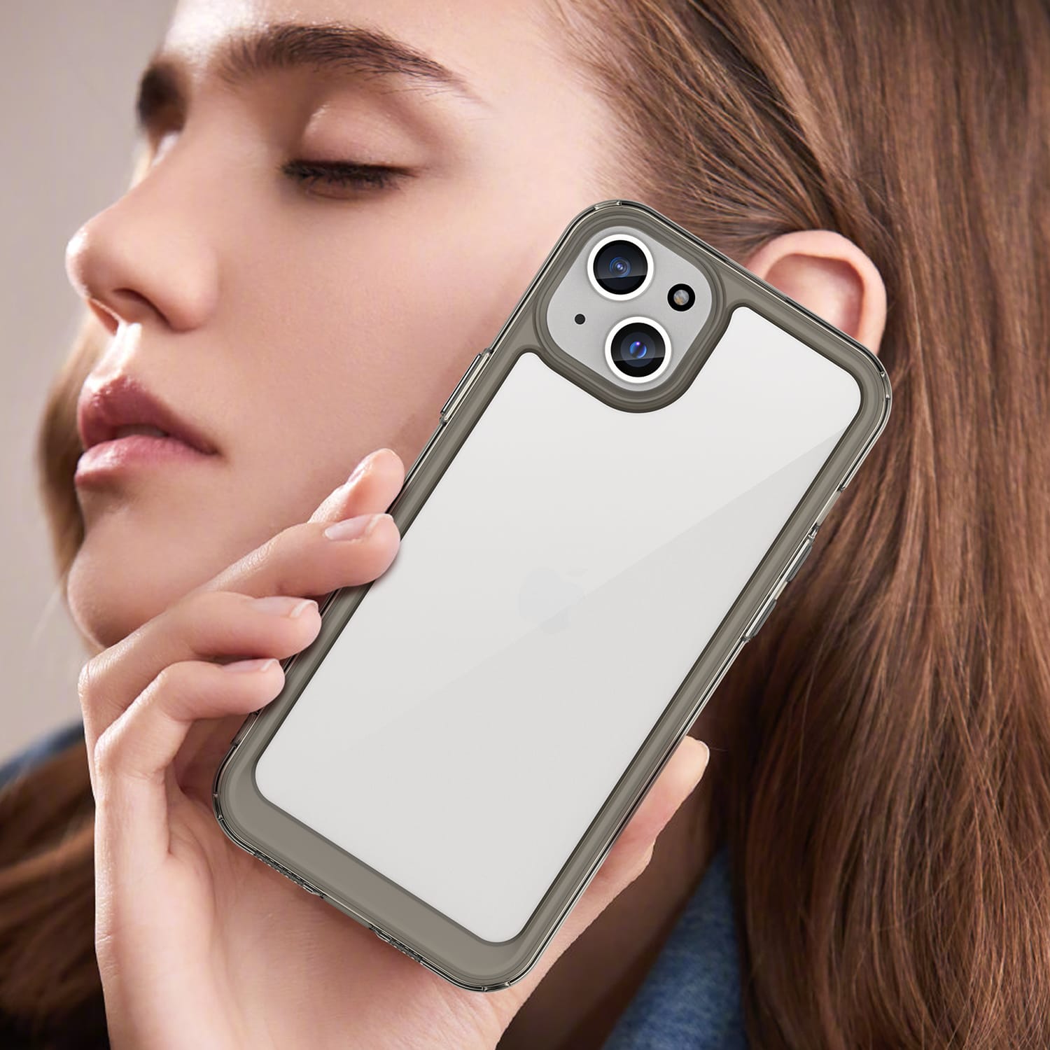 Iphone 15 Plus Soft Gel Case [Clear Grey]