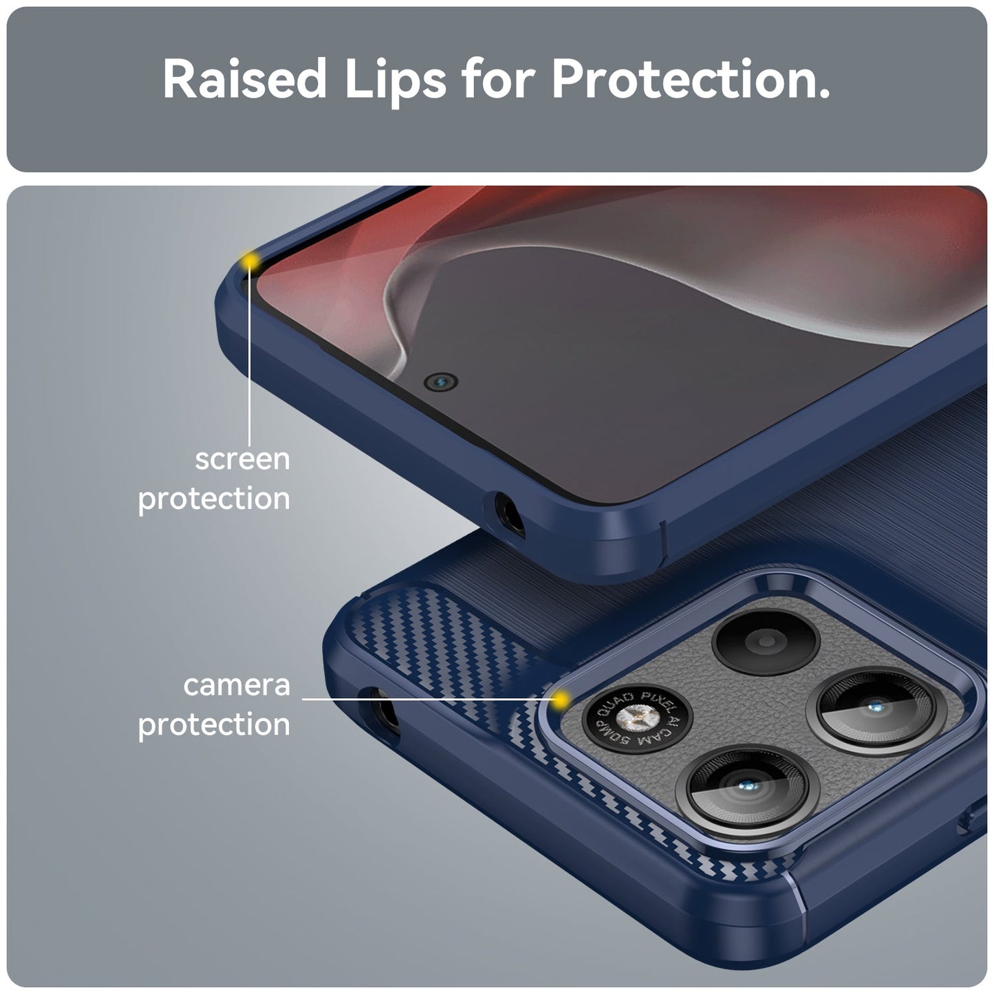 Moto G15 Carbon Fibre Case [Navy]
