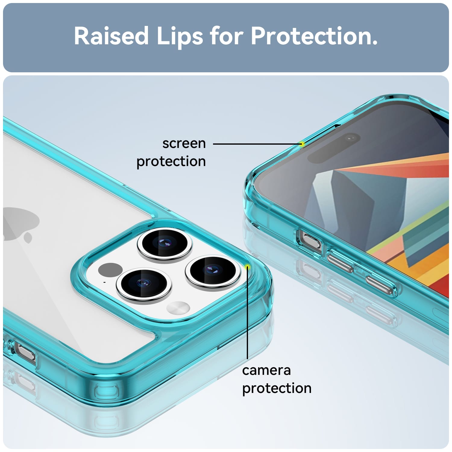 Iphone 15 Pro Soft Gel Case [Clear Blue]