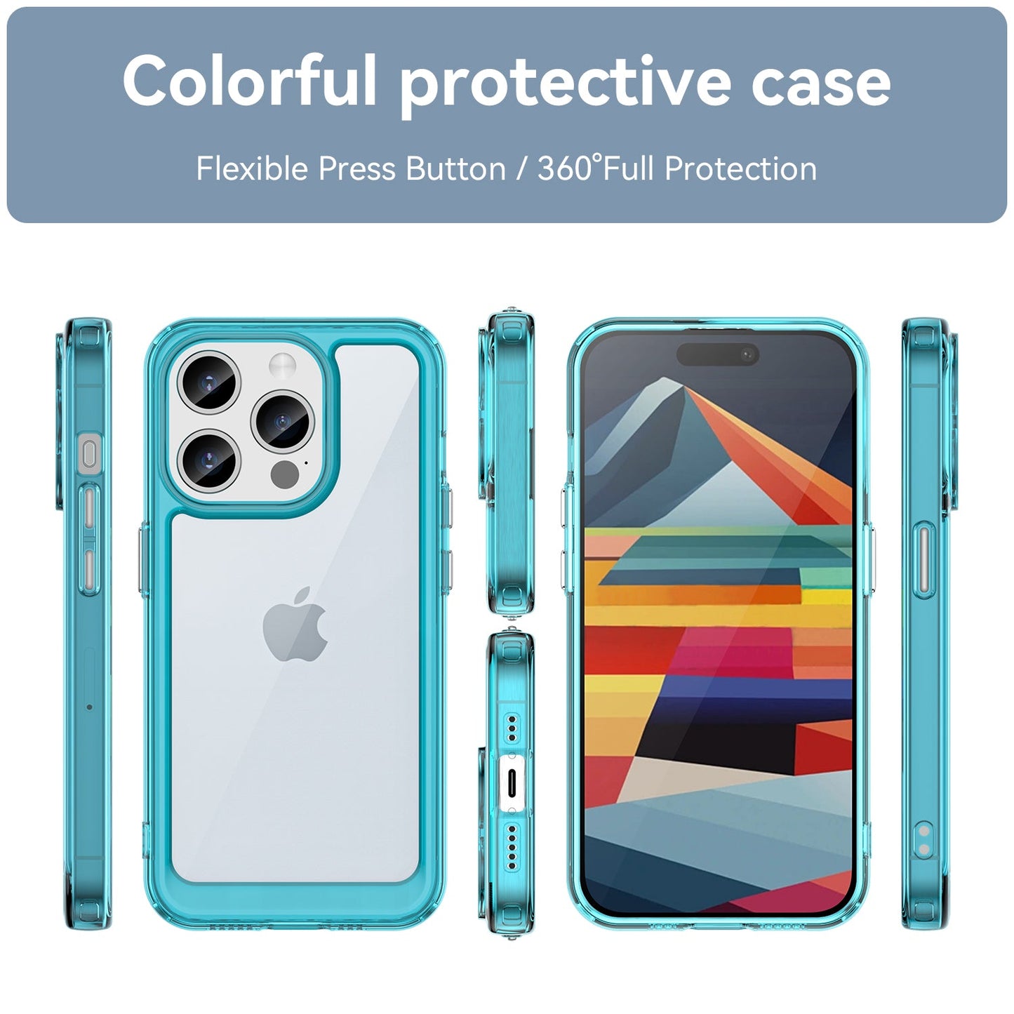 Iphone 15 Pro Soft Gel Case [Clear Blue]