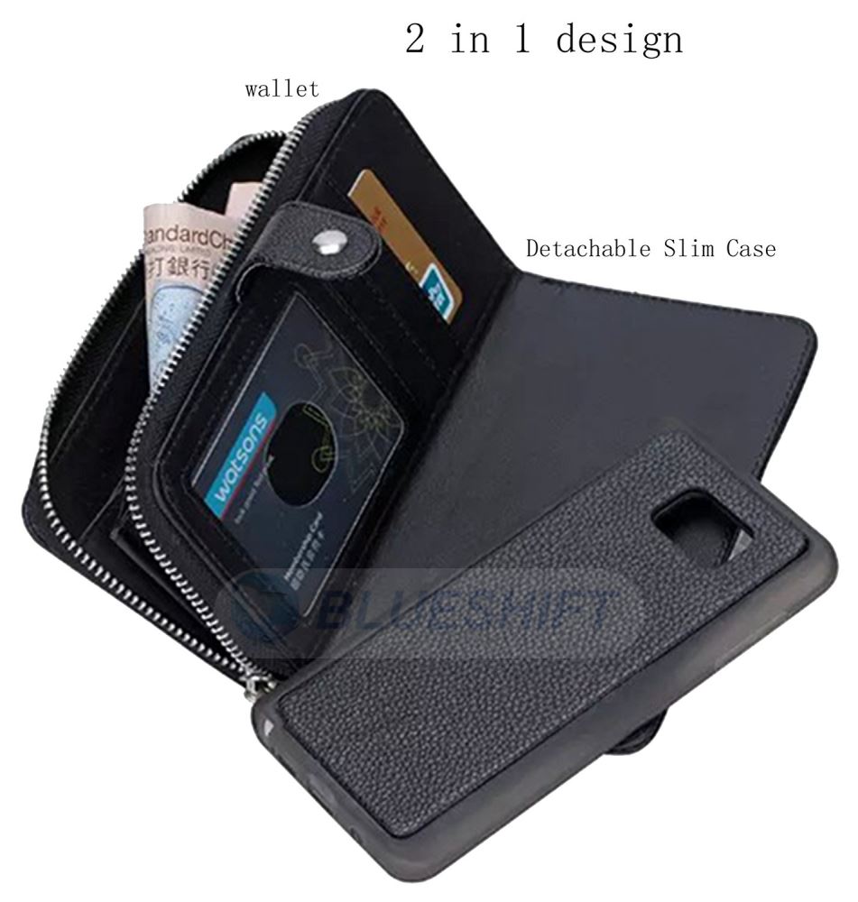 Samsung Galaxy Note 5 Zipper Wallet Case Black