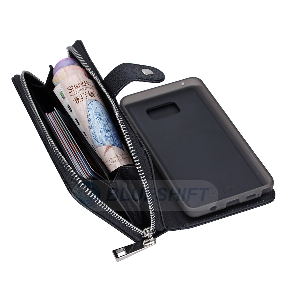 Samsung Galaxy Note 5 Zipper Wallet Case Black