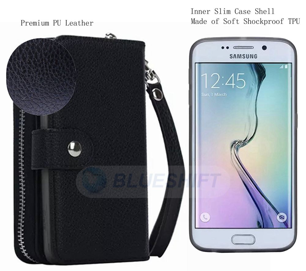 Samsung Galaxy Note 5 Zipper Wallet Case Black