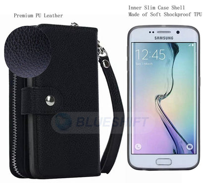 Samsung Galaxy Note 5 Zipper Wallet Case Black
