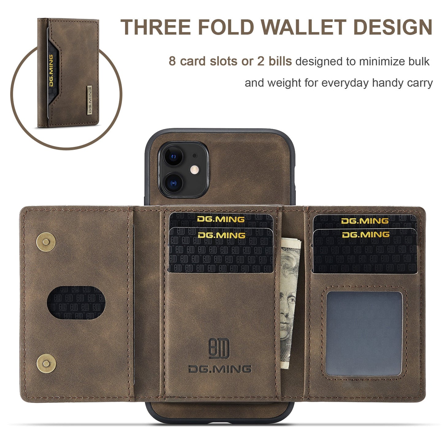 Iphone 8 Magnetic Wallet [Coffee]