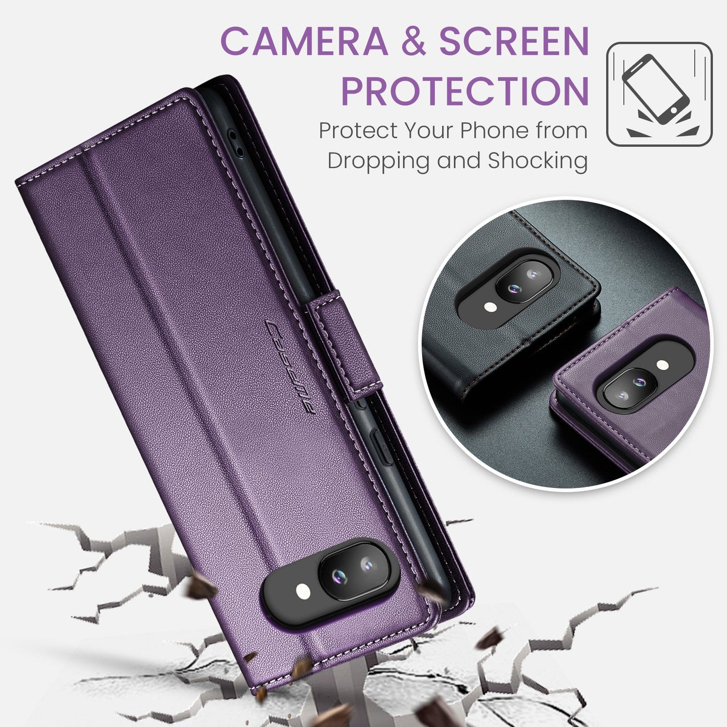 Google Pixel 9A Pu Wallet Case [Purple]