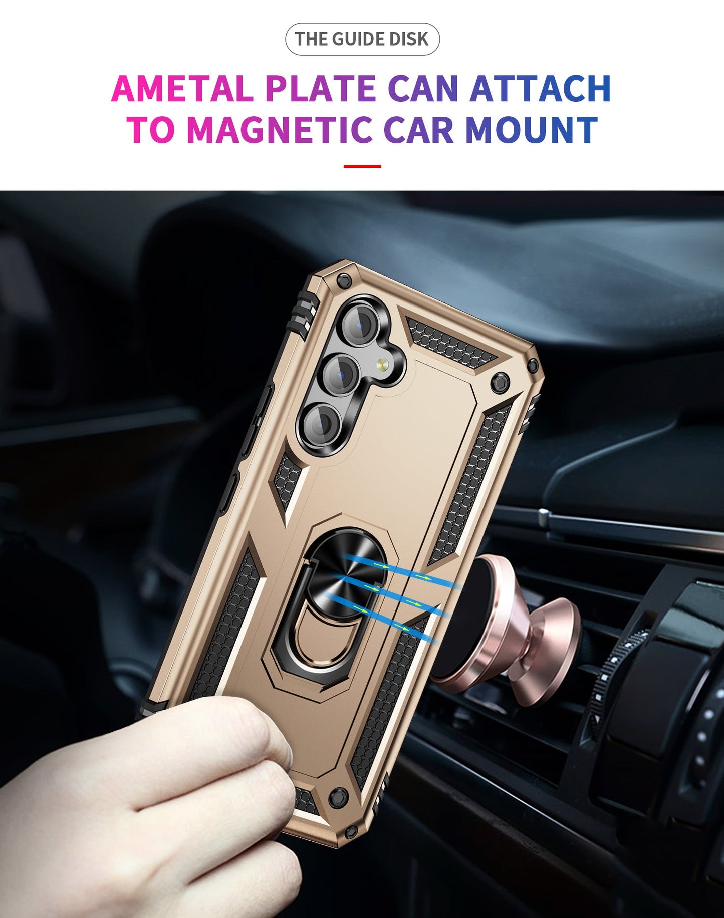 Galaxy A54 5G Military Armour Ring Case [Gold]
