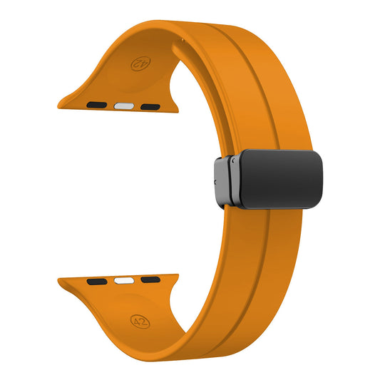 Magnetic Silicone Band for Apple Watch 44mm/45mm/46mm/49mm [Sunset Orange]