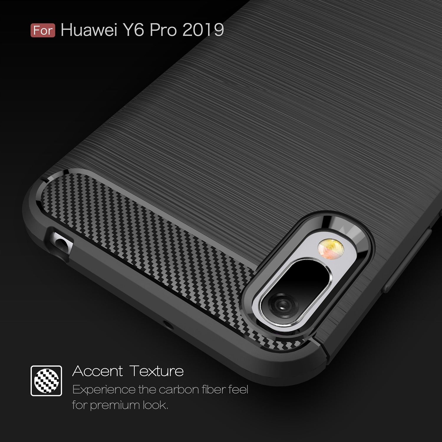 Huawei Y6 Pro 2019 Carbon Fibre Case Navy