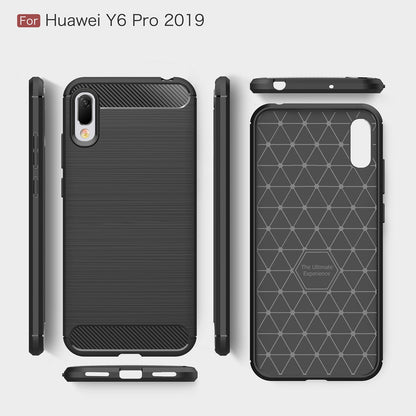 Huawei Y6 Pro 2019 Carbon Fibre Case Navy