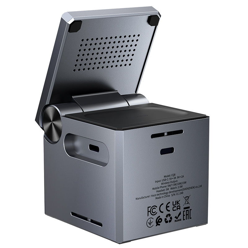 Hoco 15W 3-in-1 Magnetic Wireless Fast Charger with Compact Cube Design (CQ8)