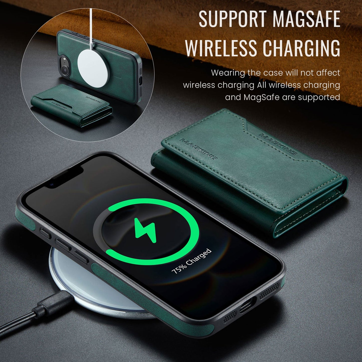 Iphone 16E Magsafe Wallet [Green]
