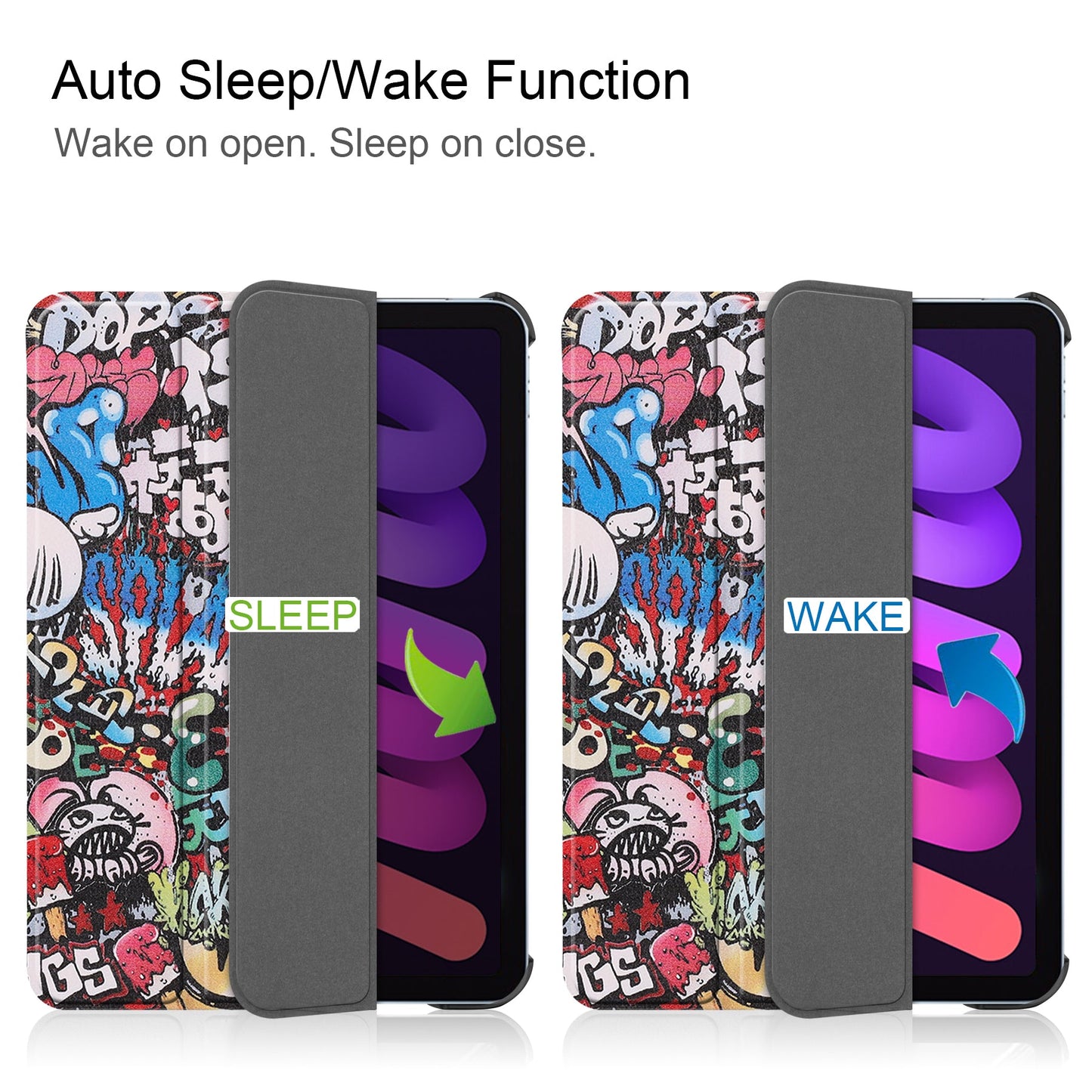 Ipad Mini 7 (A17 Pro 2024) Designer Tri-fold Case [Graffiti]