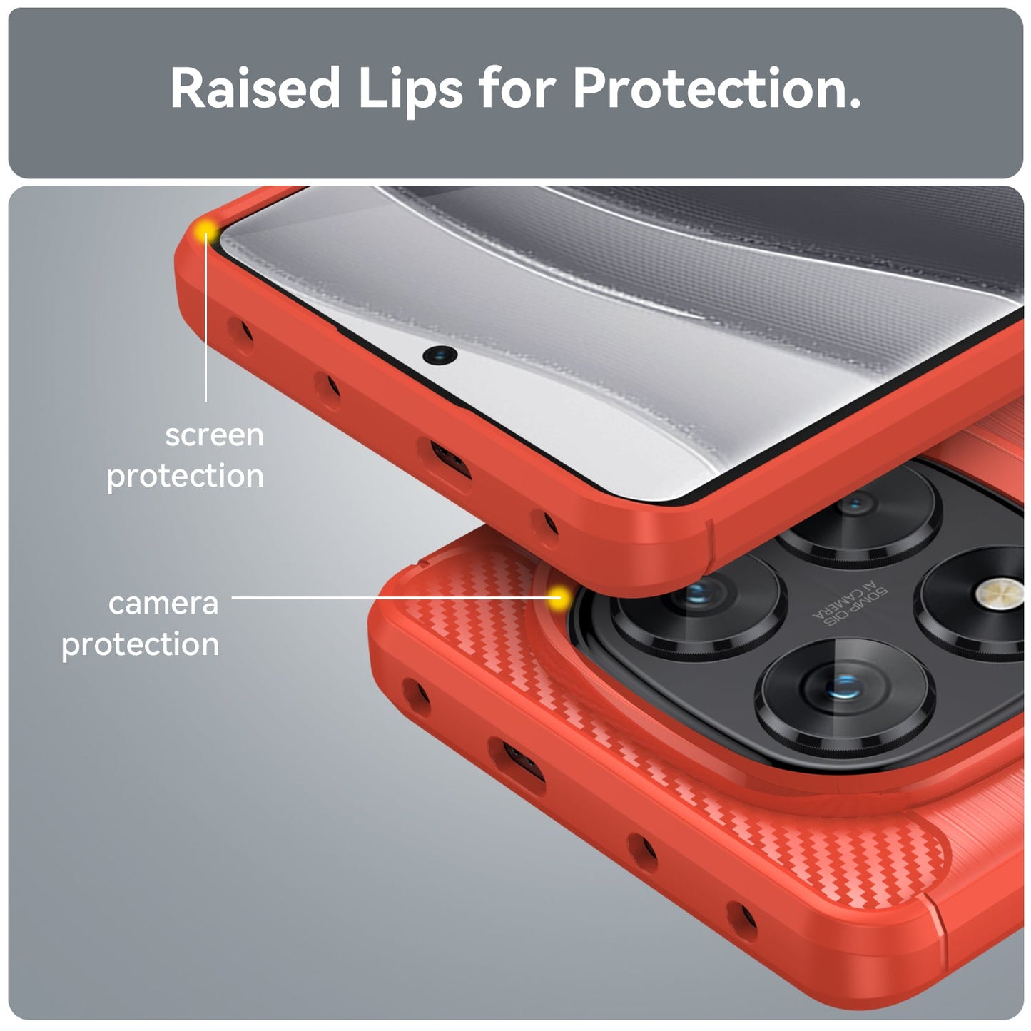 Xiaomi Redmi Note 14 Pro 5G Carbon Fibre Case [Red]