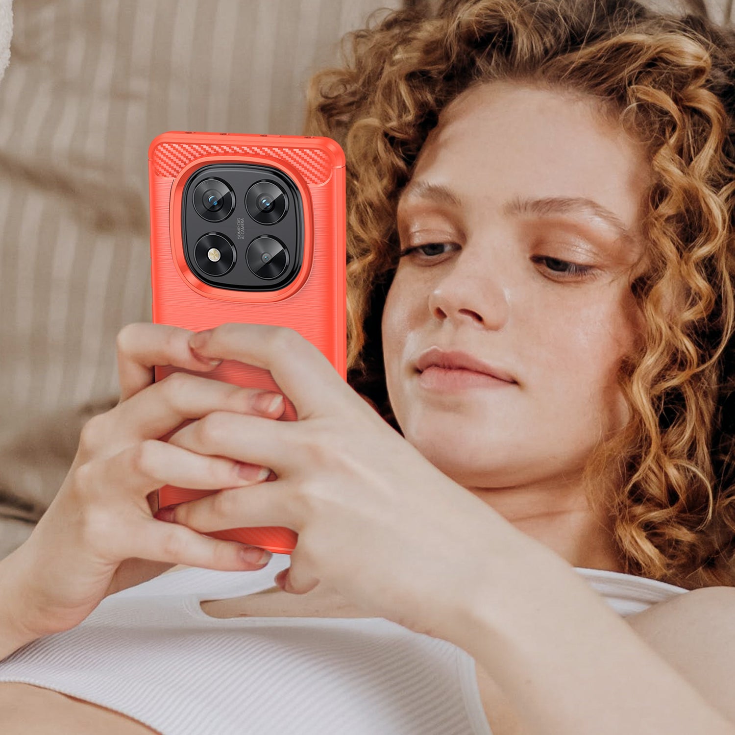 Xiaomi Redmi Note 14 Pro 5G Carbon Fibre Case [Red]