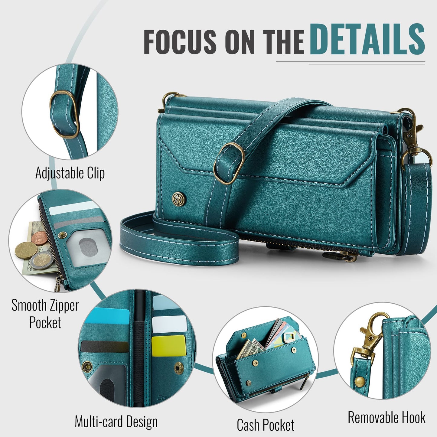 Samsung Galaxy Z Fold 5 Crossbody Wallet [Teal]