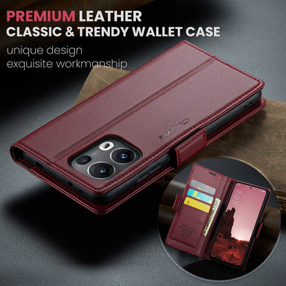 Oppo Reno 13 Pro 5G Pu Wallet Case [Maroon]