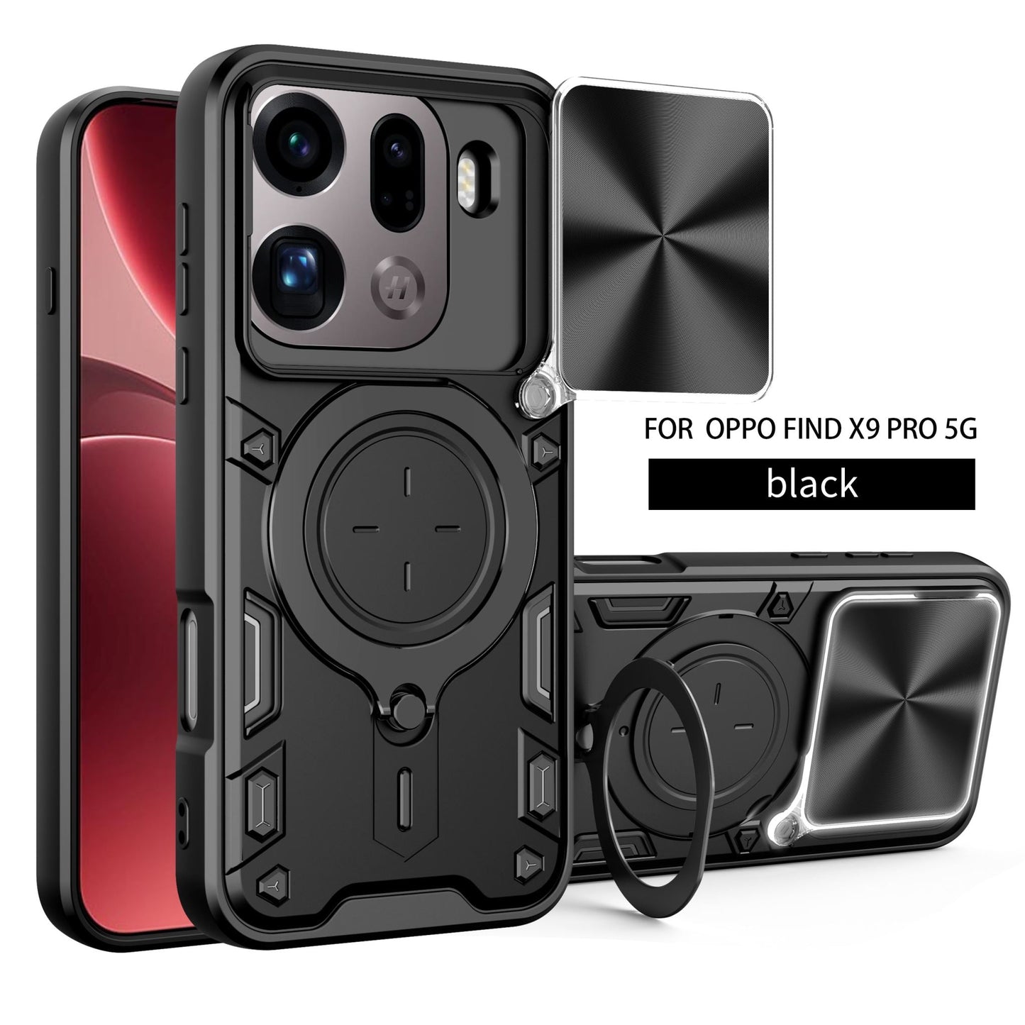 Oppo Find X9 Pro Ring Kickstand Case [Black]