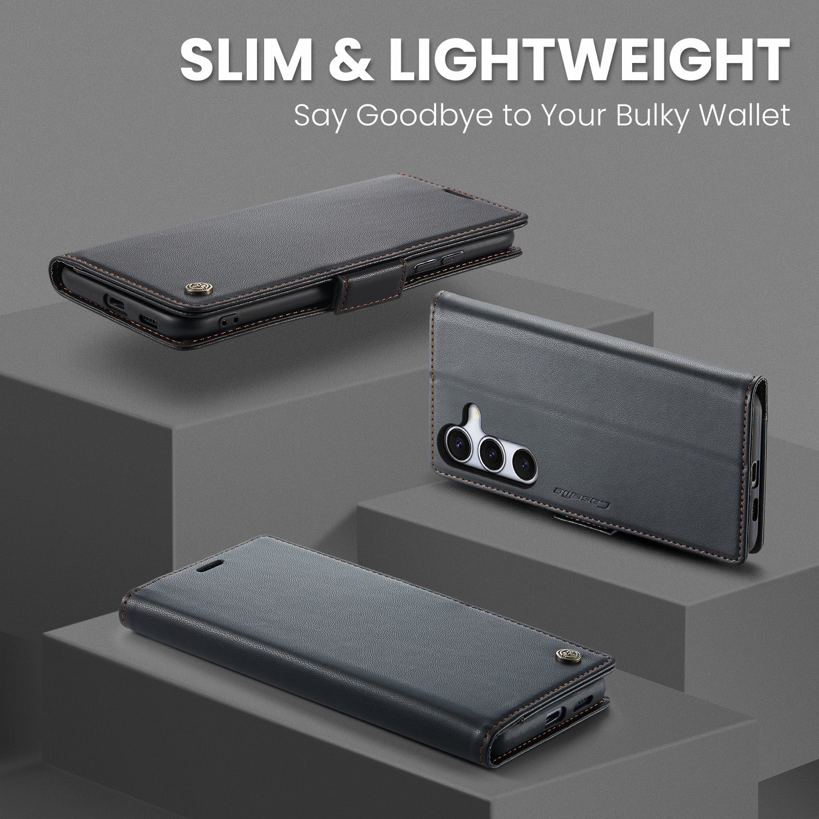 Galaxy S25 Plus Pu Wallet Case [Black]