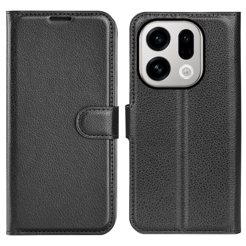 Oppo Find X9 Pu Wallet Case [Black]