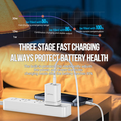 Vipfan 35W Gan Ultra Fast Charger W/ Usb-C & Usb-A (Au8)