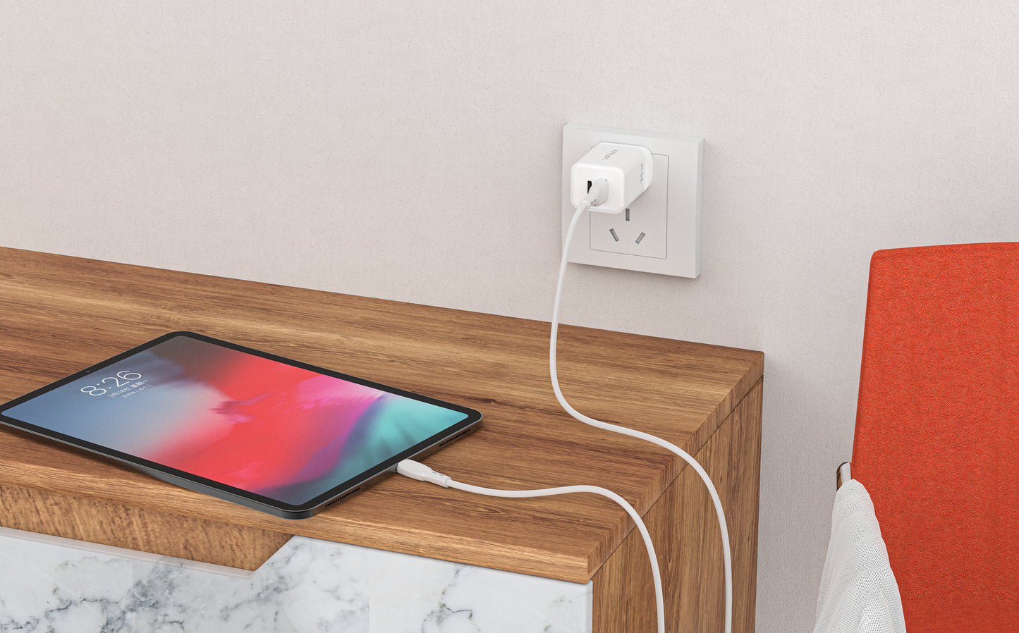 Vipfan 35W Gan Ultra Fast Charger W/ Usb-C & Usb-A (Au8)