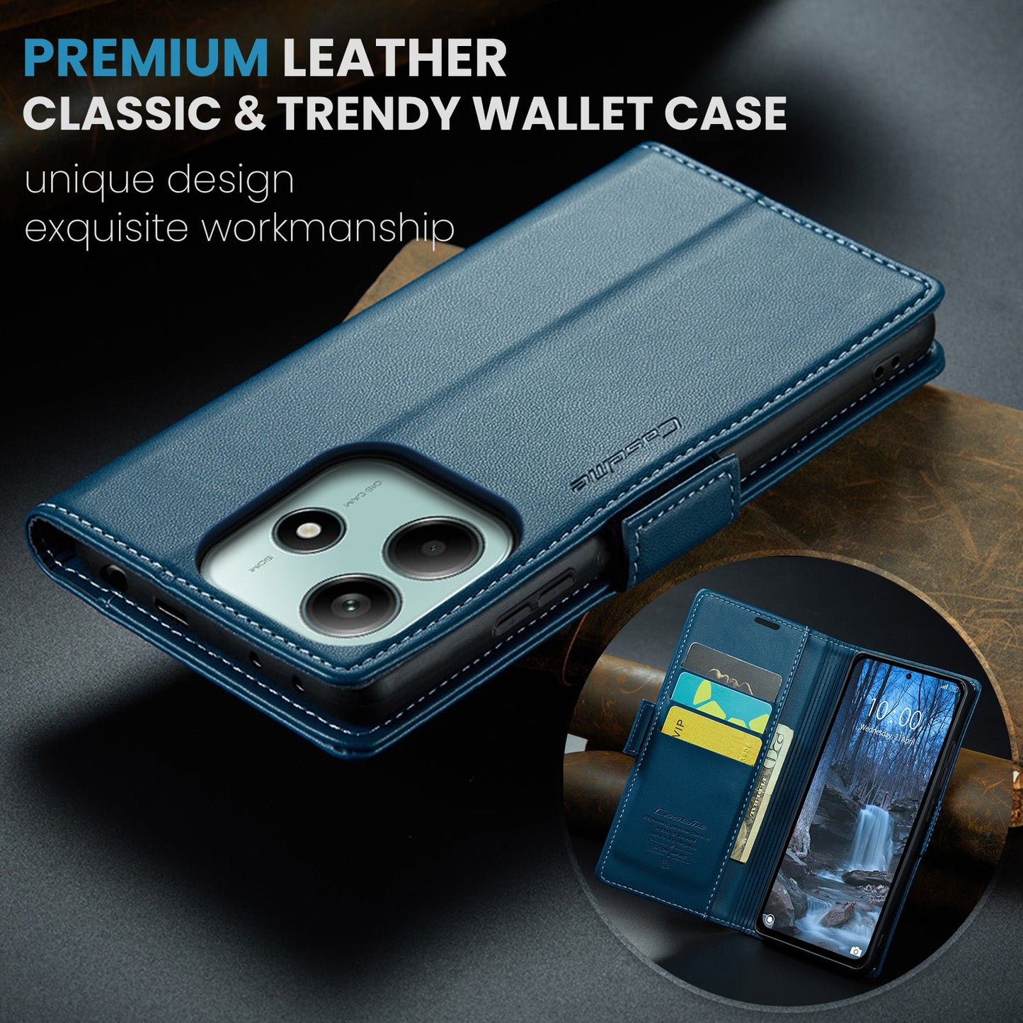 Xiaomi Redmi Note 14 5G Pu Wallet Case [Navy]