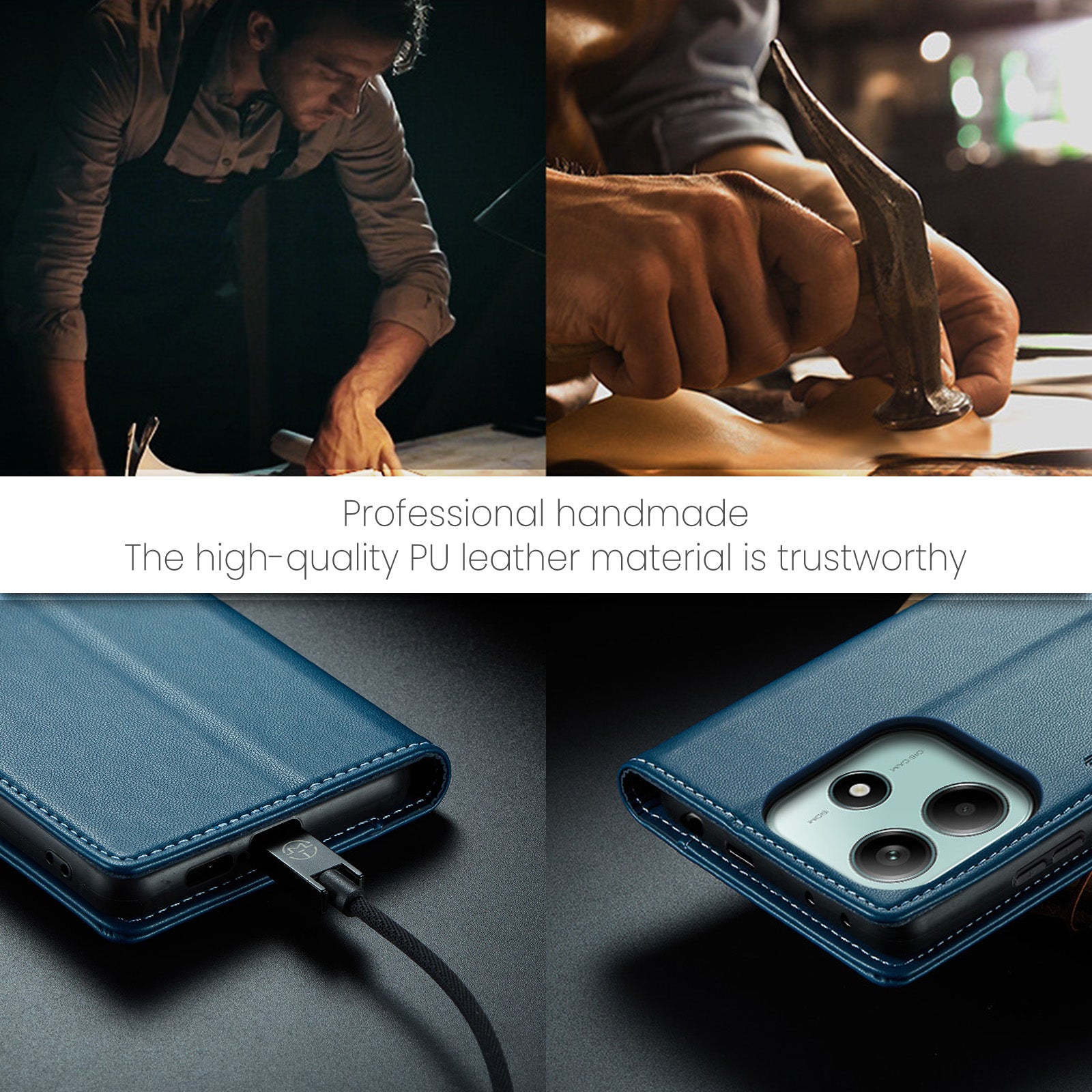 Xiaomi Redmi Note 14 5G Pu Wallet Case [Navy]